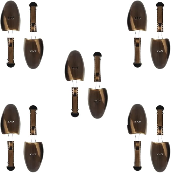 FONHERILI WAJJ 5 Pairs Plastic Shoe Tree Stretcher Shaper for Men Adjustable Length Shoes Boot Holder Shaper Support(Brown Men)