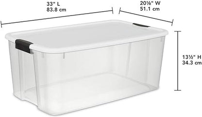 Sterilite 8-Pack Ultra Latching Box, Storage Bins with Lids, Clear Plastic, 116 Quart - Heavy-Duty Organizing Containers for 