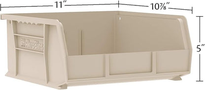 Akro-Mils 30235 AkroBins Plastic Storage Bins, Space-Saving Stackable Bins for Garage, Pantry, Craft Organization, 11" x 11" 