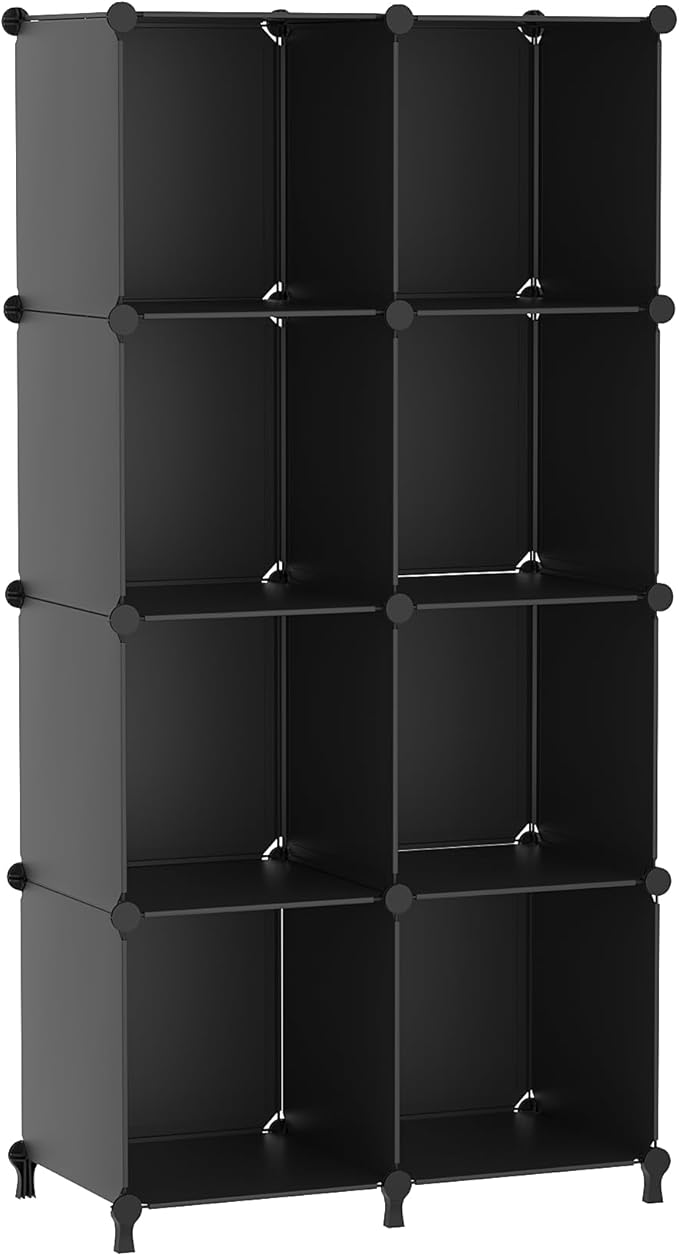 AWTATOS 8 Cube Storage Organizer, Closet Organizer Storage Shelf, Bookcase Bookshelf, DIY Stackable Storage Cubes Shelves for