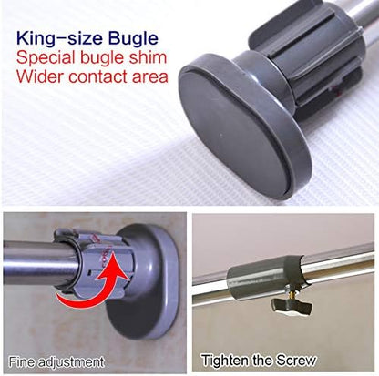 BAOYOUNI Adjustable Shower Window Curtain Tension Rod Oval Head Decorative Straight Closet Wardrobe Rail Pole Bar Clothes Han