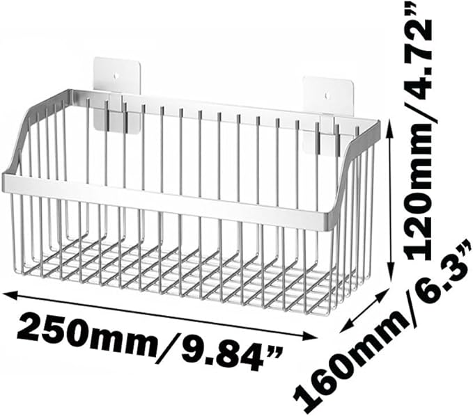 SUS304 Stainless Steel Hanging Storage Baskets Organizer Wall Mount, Metal Wire Storage Bin Rack for Kitchen Bathroom Shower 