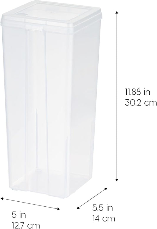 IRIS USA Food Storage Containers with Flip-Top Lid, 3.9 Qt - 4 Pack, Clear Stackable Food Containers for Kitchen & Pantry Org