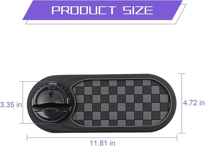 Multifunctional Car Anti-Slip Pad, 3 in 1 Rotatable Non-Slip Vehicle Dashboard Mat with Phone Holder & Temporary Parking Numb