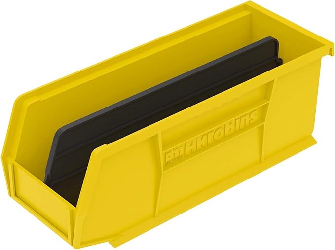 Akro-Mils 30224 AkroBins Plastic Storage Bins, Space-Saving Stackable Bins for Garage, Pantry, Craft Organization, 11" L x 4"