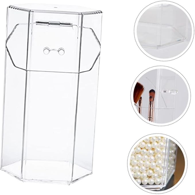 minkissy 1Set Acrylic Makeup Brush Canister Dustproof Multi Function Storage Container for Cosmetics Jewelry Makeup Brushes S
