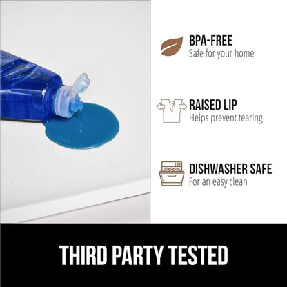 GORILLA GRIP Waterproof Silicone Under Sink Mat with Raised Lip for Kitchen and Bathroom, 34 x 22 in, Cabinet Shelf Liner Sta