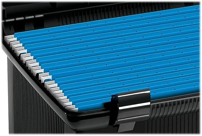 Pendaflex Portable File Box, Black, 11"H x 14" W x 11-1/8" D (41742)