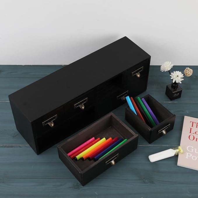 Apothecary Drawers Wooden Storage Box Vintage Wooden Drawers Wood Desktop Organizer Countertop Storage Box Library Card Catal