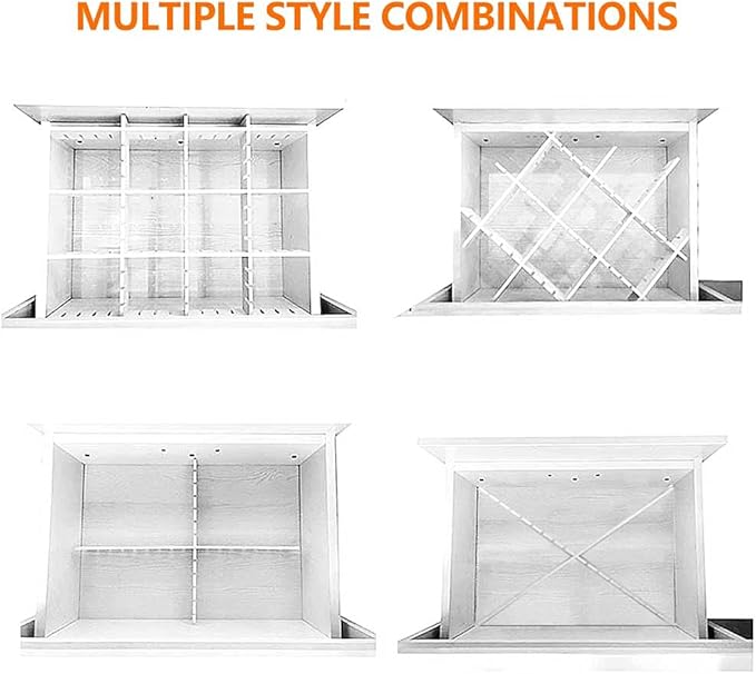 8Pcs Drawer Dividers, 12.6" x 2.76", Thick, DIY Organizer Separator, Large Adjustable Dresser Drawer Organizer for Clothes, B