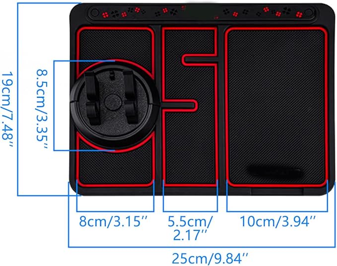 Non-Slip Phone Pad for 4-in-1 Car, 2023 New Cool Glow in The Dark Car Dashboard Phone Mat with Temporary Car Parking Card Num