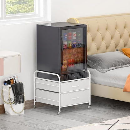 WAYTRIM Mini Fridge Stand with Storage, Kitchen Fridge Stand Mini Fridge Organizer Stand for Dorms Refrigerator Stand with Me