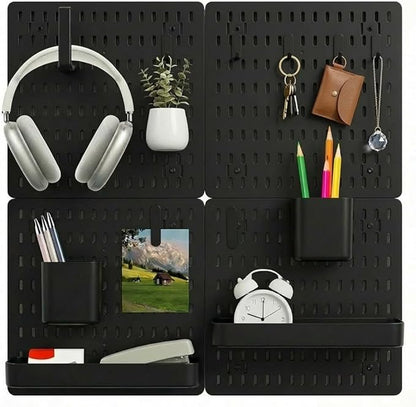 Black Pegboard Combination Kit, Wall Organizer Pegboard, Modular Hanging, Peg Boards and Accessories Modular Hanging, Garage 