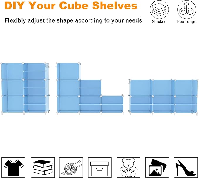 AWTATOS Closet Organizer 6 Cube Storage Shelves Portable Closet Clothes Organizers and Storage Stackable Cubby Shelving for C