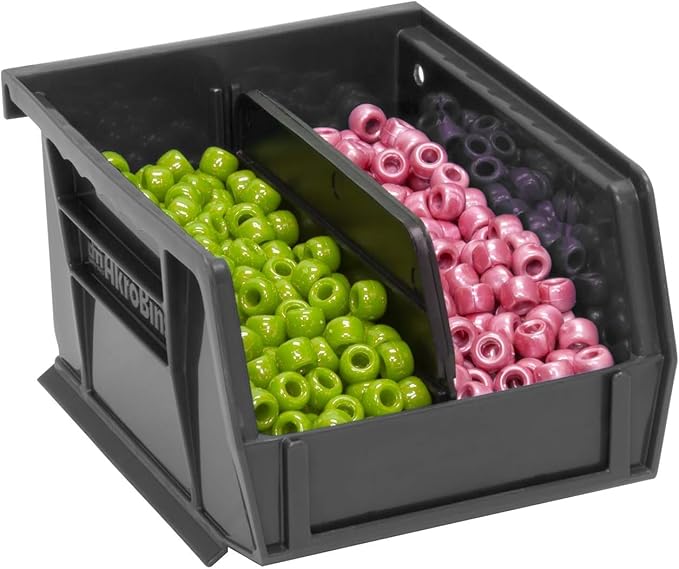 Akro-Mils 30210 AkroBins Plastic Storage Bins, Space-Saving Stackable Bins for Garage, Pantry, Craft Organization, 5" x 4" x 