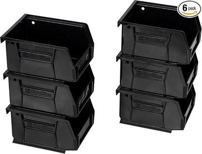 Akro-Mils 30210 AkroBins Plastic Storage Bins, Space-Saving Stackable Bins for Garage, Pantry, Craft Organization, 5" x 4" x 