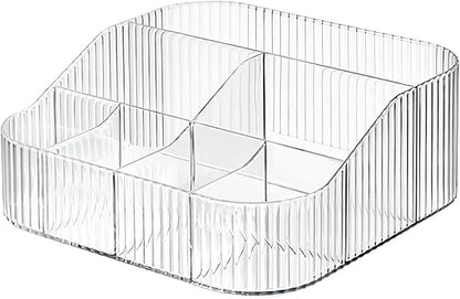 DASITON Large Capacity Makeup Brush Holder,8 Slot Makeup Brush Cup,Vintage striped Make Up Brush Holder,for Vanity Decor,Bath