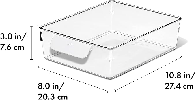 OXO Good Grips Fridge Organization Bin 8 in x 10 in - for Deli Meats, Cheeses, Loose Fruits and More