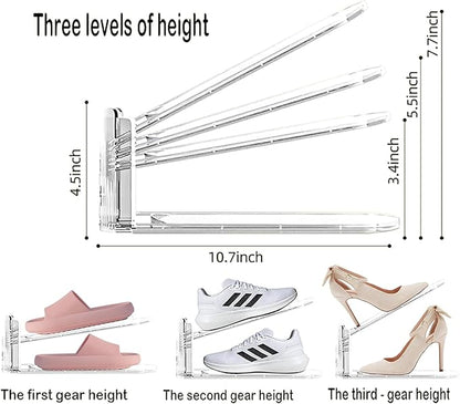 Shoe Slots Organizer for Closet 12PACK Shoe Stacker Adjustable Shoe Slots Organizer Shoe Space Savers Double Layer Stack Shoe