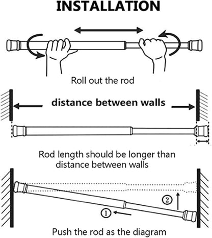 Tension Rods 28 to 48 Inches 8 Pack,Tension Curtain Rod,Spring Tension Rods,Adjustable Extension Spring Rods Closet Rod for W