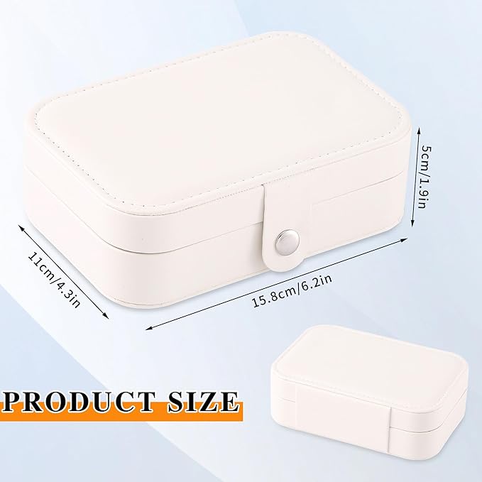 Travel Jewelry Box, PU leather Small Jewelry Organizer For Female Girls, double layer portable mini travel case for storing e
