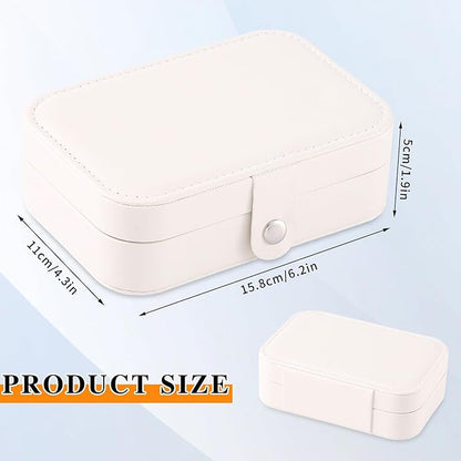 Travel Jewelry Box, PU leather Small Jewelry Organizer For Female Girls, double layer portable mini travel case for storing e