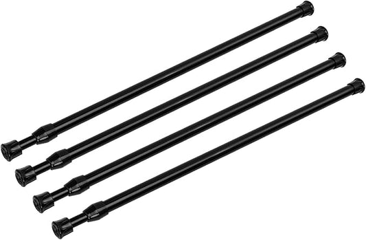 4 Pack Tension Curtain Rod 15.7-28 Inch, Small Short Adjustable Extendable Spring Loaded Rods for Windows Cabinet Blinds Clos