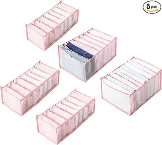 5PCS Wardrobe Clothes Organizer - Foldable Closet Drawer Organizer for Clothes, Portable Closet Organizers and Storage Bins, 