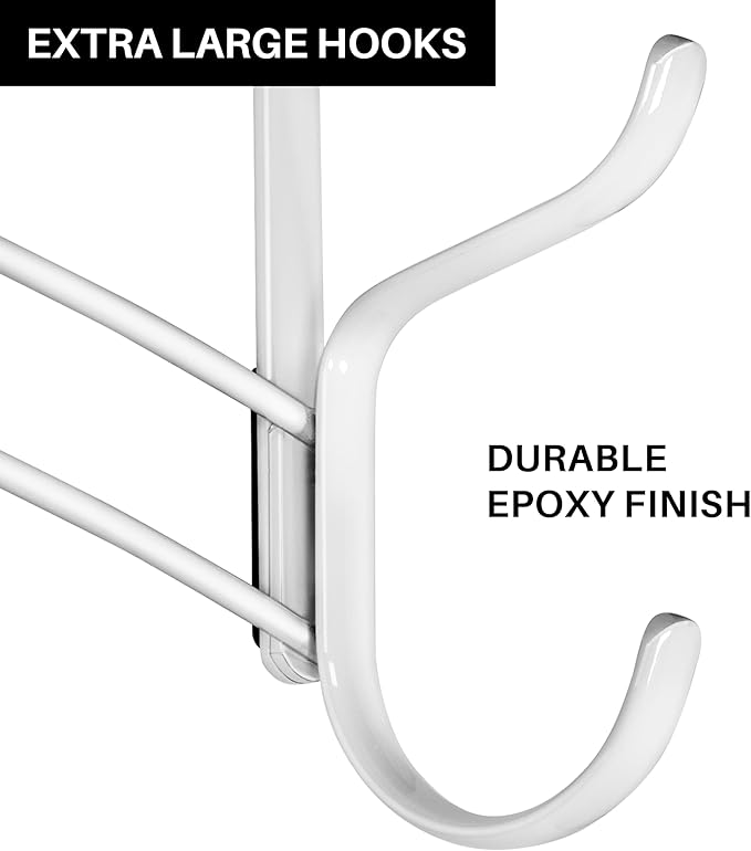 LYNK Professional® Home™ Over Door Hooks Rack - 18 Hook Over Door Hanger - Over Door Towel Rack - Hanging Towels or Clothes -