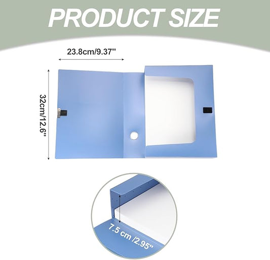 M&G File Organizer Box, Blue A4 Plastic Storage File Boxes File Folder Document Boxes Cabinet Archives Cases Boxes with Lid f
