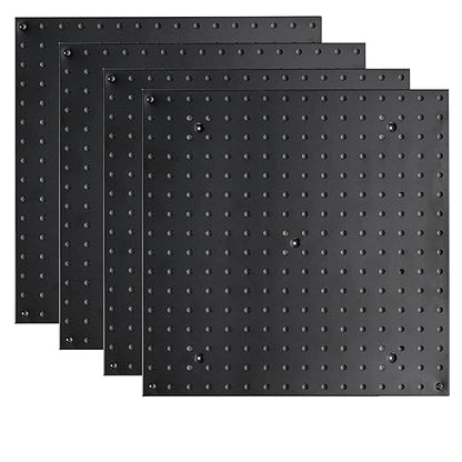 Pegboard Smith 16x16 inch Wall Tool Organizer Pegboard Panels, Black Metal Pegboard for Tool Storage, Workbench Tools Organiz