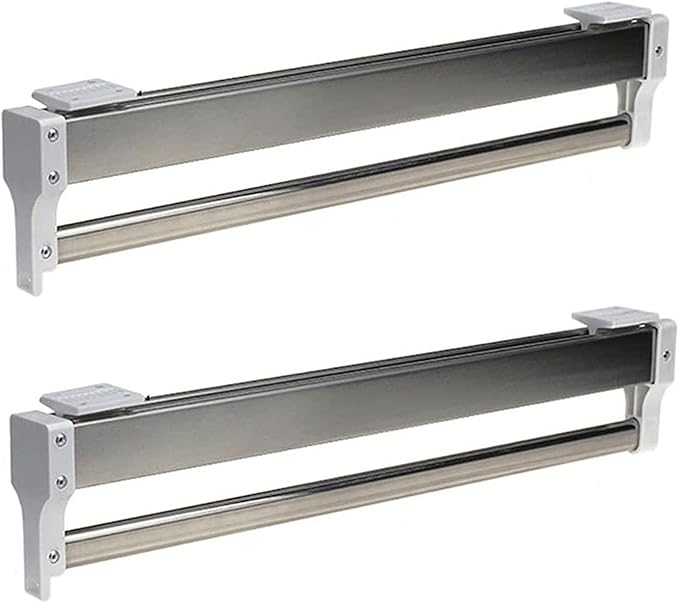 Pull-Out Clothes Rail,Extendable Pull Out Closet Rod - Wardrobe Pull-Out Trousers Rack, Adjustable 30-80cm Wardrobe Rail Clot