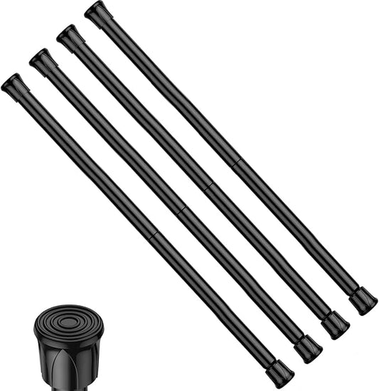 Tension Curtain Rod 28-38 inch Small Tension Rods Black Adjustable Spring Tension Curtain Rods 4PCS Mini Curtain Rod Short fo