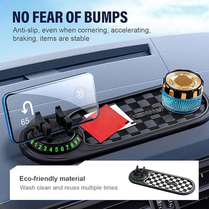Multifunction Car Anti-Slip Mat, Car Anti Slip Mat Phone Holder for Dashboard, Dash Pad with Temporary Parking Numbe for Phon