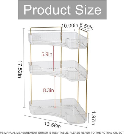 INVSSENE Corner Bathroom Countertop Organizer, Vanity Trays for Counter, Makeup Organizers, Perfume Tray, Kitchen Spice Rack,