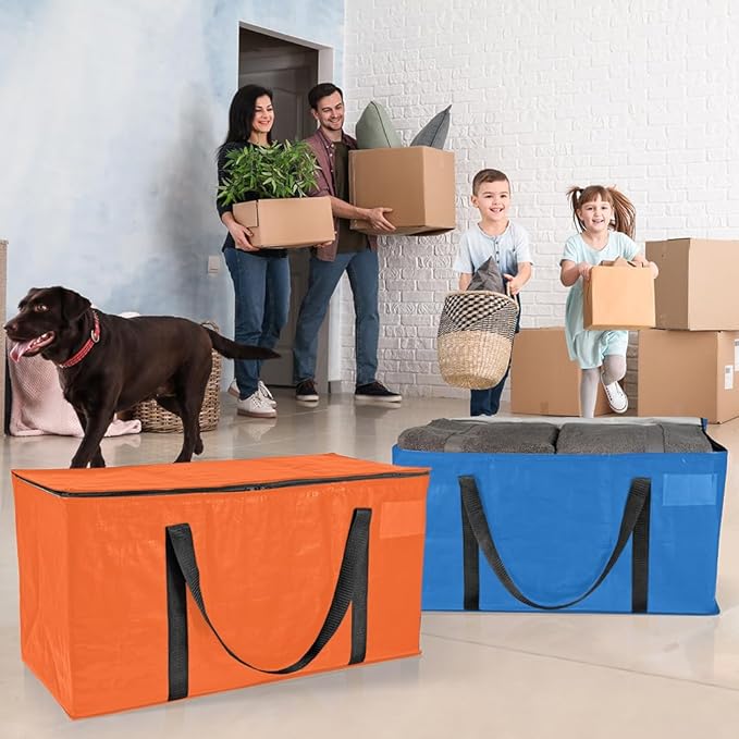 ClearSpace Oversized Moving Bags or Storage Bag – Large Moving Boxes with Backpack Straps, Zippers & Handles – Heavy-Duty Pac