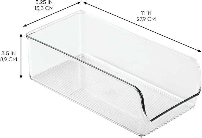 iDesign Pantry Bin for Kitchen or Cabinet Storage - Set of 4 - Clear