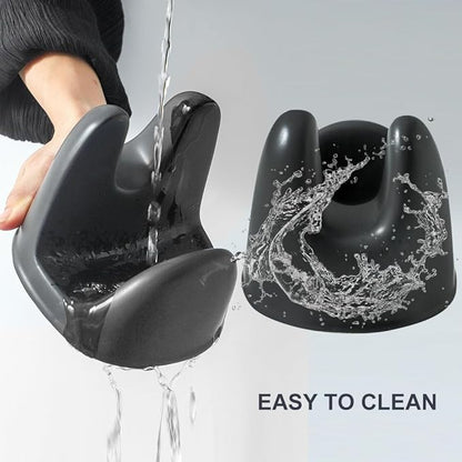 Nihow Pot Lid Holder: Stable Ceramic Pan Lid Holder for Kitchen Counter Decor/Counter top/Stove Top- Heat Resistant & Dishwasher Safe - Matte Black (1 PC)