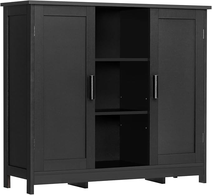 Iwell Storage Cabinet with 2 Doors and 4 Storage Shelves, Bathroom Cabinet, Cupboard for Living Room, Home Office, Entryway, 