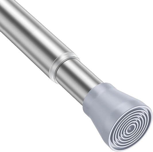 Tension Curtain Rod for Windows 27 to 50 Inch，Silver Spring Tension Rods short curtain rod Adjustable Spring Rod Extendable T