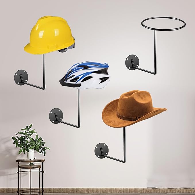 Cowboy Hat Rack for Wall 5 Pack Metal Hat Holder, Western Rustic Hat Hanger Wall Mounted Cowboy Hat Hooks Organizer Display R
