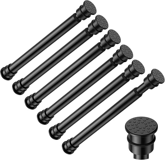 Fvonzon 6 Pack Small Tension Rods 8-12.5 Inch, Thin Tension Curtain Rod, Mini Spring Rod for Closet, Cabinet & Kitchen, Tiny 