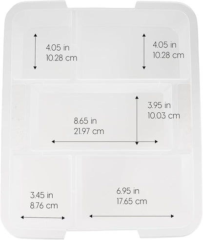 IRIS USA 6-Pack Clip Box with Latching Lids, 18 Quart Craft Storage Bins, Art & Writing Supply Containers for Home, Office & 