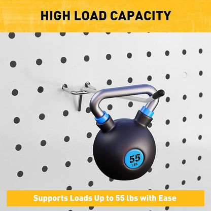 ELEAD 66-Piece 2/4/6 Inch Pegboard Hooks, Heavy Duty Peg Board Organizer Accessories, Peg Board Tool Hangers Fit for 1/4" and