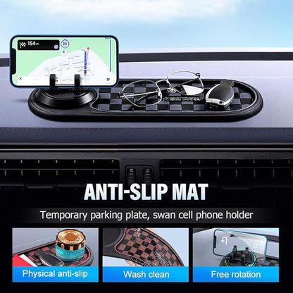 Multifunction Car Anti-Slip Mat, Car Anti Slip Mat Phone Holder for Dashboard, Dash Pad with Temporary Parking Numbe for Phon