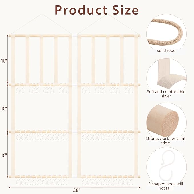POVETIRE Headband Holder Hair Bows Organizer for Girls,Baby Headbands Hair Accessories Organizer Storage Wall Hanging Decor f