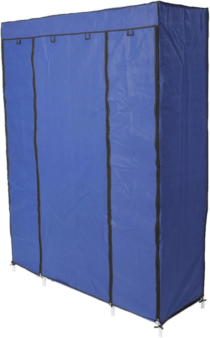 67" Freestanding Closet Organizer,Non-Woven Fabric Closet Wardrobe,Portable Covered Garment Rack,Steel Tube Wardrobe Clothes 
