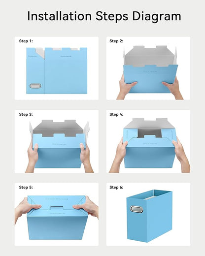 Oterri Cardboard File Organizer Box for Hanging File Folders Letter Size,File Box for Computer Desk,File Cabinet,Working Home