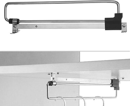 Wardrobe Chrome Pull Out Retractable Wardrobe Clothes Hanger Rail Towel Coat Racks Closet Rod, Extending Rail, Clothes Storag