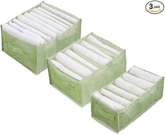 3PCS Wardrobe Clothes Organizer - Foldable Closet Drawer Organizer for Clothes, Portable Closet Organizers and Storage Bins, 